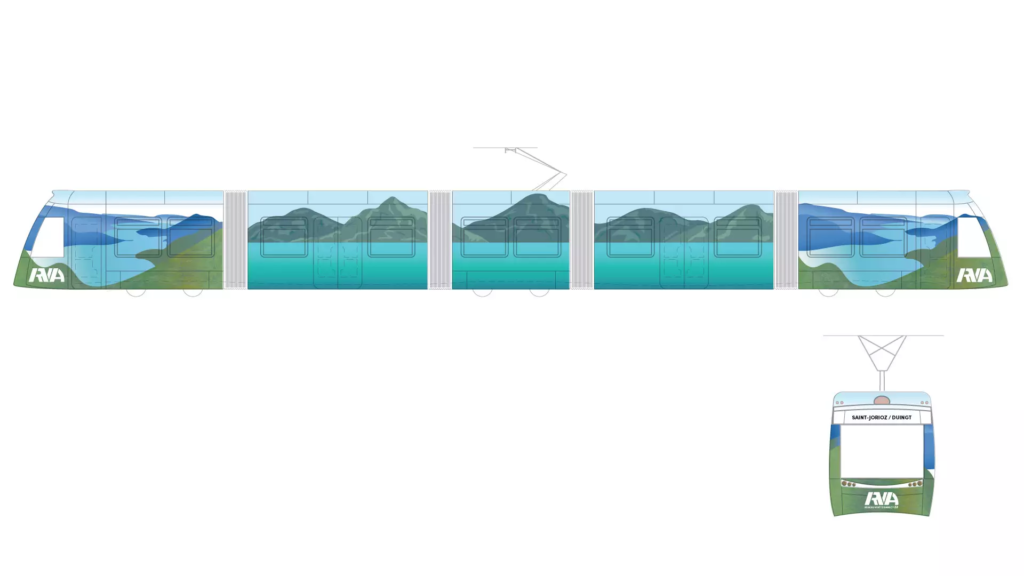 Design du covering de tramway sur Illustrator