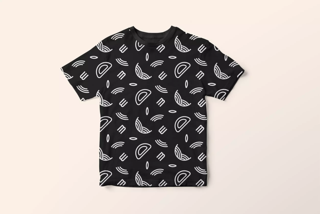 T shirt noir motif blanc Moki Woki